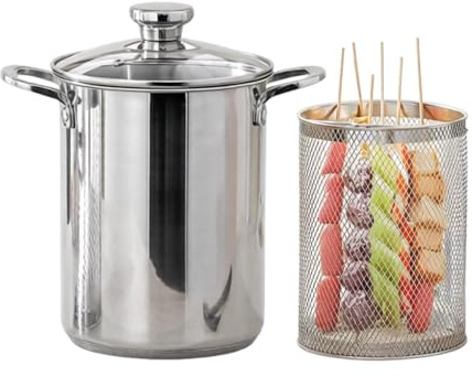 Pastapanna i rostfritt stål – 4 L kastrull, robust nätinsats