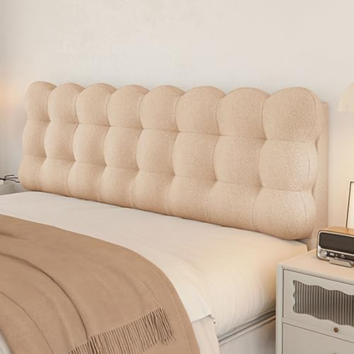 Tjockt 10 cm sänggavel skydd och läskudde – vadderade väggpaneler för sängkomfort och stöd anti-kollisionsdesign 190 x 60 cm kaffe mjölk färg