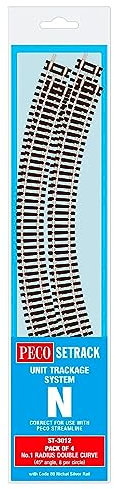 Peco N Set Track 4 X St-12 No.1 Radius Double Curve, 228Mm