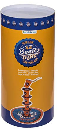 Out of the Blue Beer Dunk, Jeu d'adresse, Boire sans Toucher la Tasse, 18 gobelets, 8 Dessous de Verre et Tapis de Sol, dans Une boîte Cadeau Sympa, 79/3927, Bleu, D: ca. 60 cm