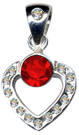 Kedjelängare/äkta silver 925 med zirkonia/jugendstil design/stenfärg: klar vit röd/onlinebutik smycke/51032, Sterlingsilver 925, zirkonstenar, zirkoniumkristall strass