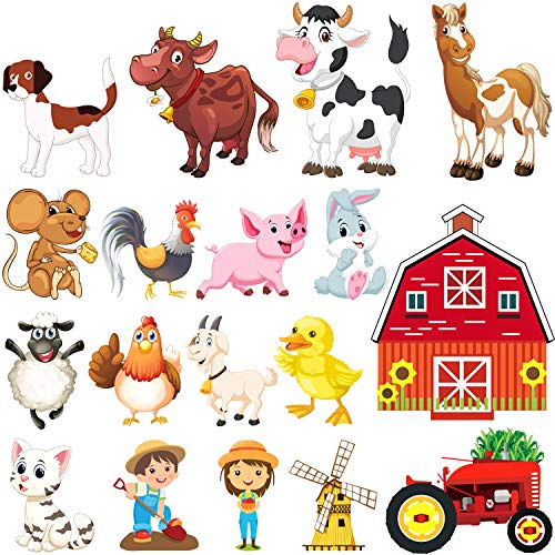 36 fenstersticker selbstklebend fensterbilder kinderzimmer Fensteraufkleber für Wohnzimmer Schlafzimmer Kinderzimmer,Babyzimmer Schwein, Pferd, Hund, Katze, Kuh (Antistatische Folie)