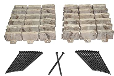 EasyFlex No-Dig - Bordura paesaggistica con punte di ancoraggio, altezza 6,9 cm, bordo decorativo da giardino effetto pietra, kit da 4,5 m, marrone