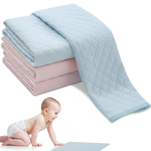 MEYAGOT Lot De 4 Matelas A Langer Bebe, Matelas A Langer 60x70 Cm, Matelas À Langer Pour Bébé, Tapis A Langer Absorbant Etanche Lit Pad Incontinence Matelas Pour La Maison, Les Voyages Et L'extérieur