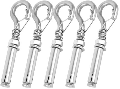 Fatiya Confezione da 5 tasselli a occhiello per calcestruzzo, in acciaio inossidabile 304, M8 x 106 mm, ganci di ancoraggio per pareti in calcestruzzo