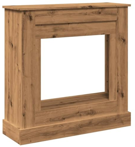 vidaXL Cadre de cheminée chêne Artisanal 90x30x90 cm Bois ingénierie, cheminée, Console de cheminée, Ensemble de Tour de cheminée, Tour de cheminée