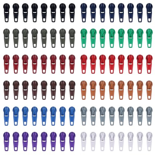 DOITEM 96 Pieces #3 Colorful Zipper Repair Kit with 12 Colors for Purses, Trousers, Jackets, Suitcases, Clothes, Luggage, and Backpacks