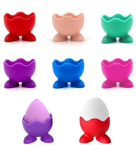 6pcs Egg Cups, Egg Cups 6, Kids Egg Cups, Boiled Egg Holder, Kitchen Silicone Egg Cups Set Egg Cups Colorful for Kitchen Boiled Eggs Breakfast Stack and Egg Cups Holders
