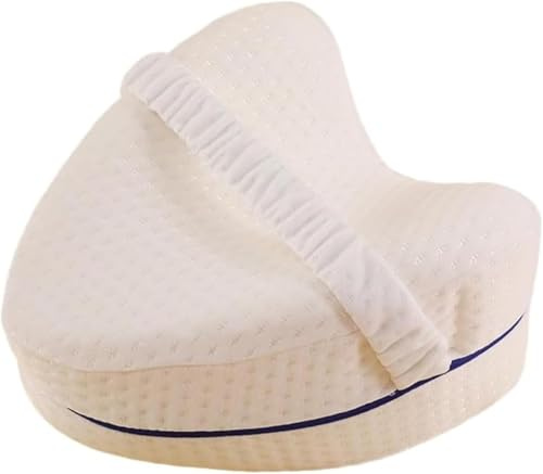 Oreiller orthopédique en mousse à mémoire de forme, coussin multi-positions pour soulager le cou, les genoux, les hanches et les chevilles - Blanc