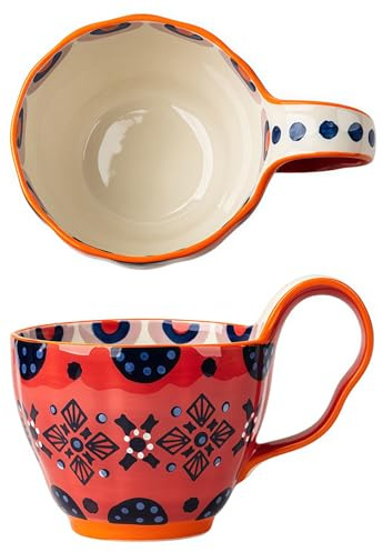 Jaamyears Bicchieri da brodo, 400 ml, con manici, tazza per zuppa per microonde, per colazione, latte, dessert, farina d'avena