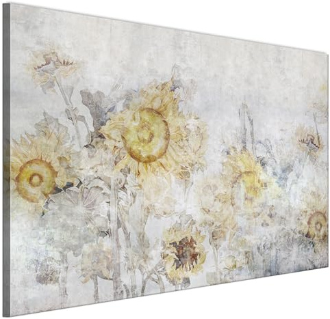 LUMASOUL Canvastavla för vardagsrum Blommor 33 120x80 cm