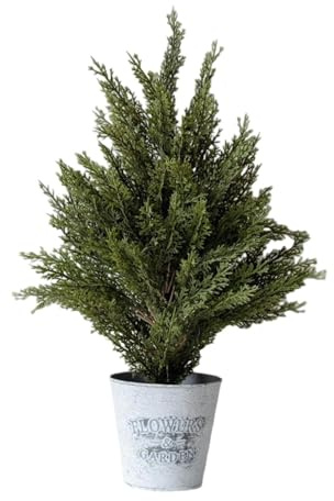 LOVIVER Petit cyprès artificiel de Noël, artificielle en pot, ornement artificiel de Noël, verdure artificielle pour armoire de mariage, Nouvel