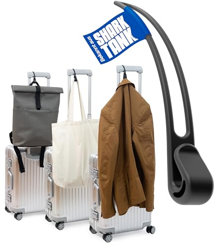 Luggage Hook Bagagekrok för resväska (1 st) – krok för resväska för jacka och väska upp till 10 kg, praktisk resetillbehör flyg, väskhållare resa svart