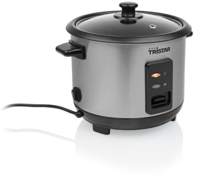Tristar RK-6146 Cuociriso Elettrico, 1 Lt, 400 W, Antiaderente, con Funzione Mantenimento in Caldo