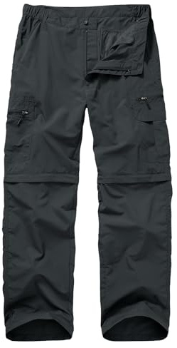 Winebox Men's Hiking Walking Trousers,Convertible Zip Off Lightweight Pants