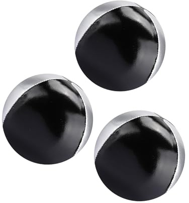 Haofy Pelotas de Malabares Suaves y Fáciles, Piel Sintética con Relleno de EPS, 3 Pelotas de Malabares Portátiles Plateadas y Negras para Niños Principiantes
