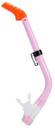 Okiyakusama Snorkel da Nuoto per Bambini Tubo Immersione Silicone Frontalino per Apprendimento Respiratoria Montaggio Semplice Adatto Allenamento Piscina, Rosa