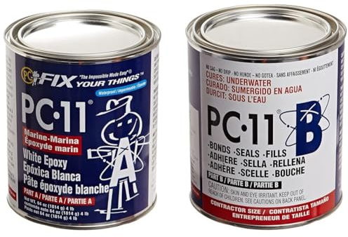 PC Products, pc-11, pasta adesiva epossidica in 2 parti, per uso marino, bianco sporco, 4 lbs, Off White, 1