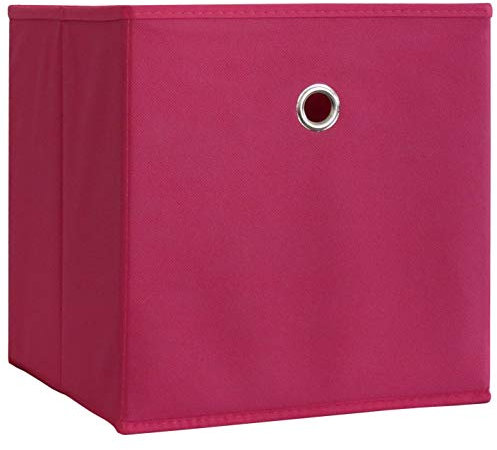 VCM 2er Set Faltbox Klappbox Sammelbox Stoffbox Regalbox Regalkorb Korb ohne Deckel Pink 28 x 27 x 27 cm Boxas