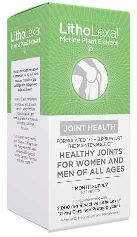 LithoLexal Joint Health 60 Tablets (1 Month Supply) Food Supplement with Plant-Based Calcium, Magnesium, Vitamins d and c and Manganese