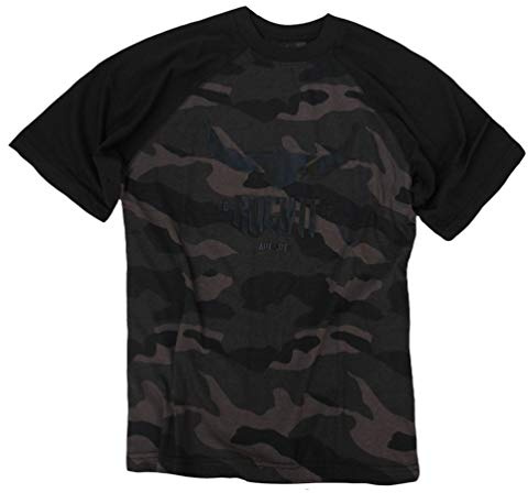 ROCK-IT Apparel I Maglietta a Manica Corta da Uomo con Stampa del Logo I Maglietta Girocollo Raglan Premium I 100% Cotone [TaglieS-5XL] Dark Camo XXL