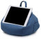 Tablet Stand for IPad-Bean Bag Cushion Holder for All Devices-Soft Pillow Lap Stand-Portable Bean Bag Imitation Hemp Car Home Tablet Cushion (Blue)