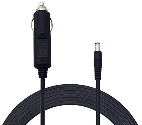 12V-24V DC 5.5x2.1mm Cable Adaptador de Fuente de alimentación de extensión para Encendedor de Cigarrillos de Coche con LED para Coche, camión, autobús, Furgoneta (10 pies)