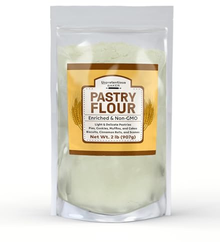 Unpretentious Pastry Flour, Non-GMO, Great For Flaky Pastries, Pies, Muffins, Biscuits (2 Pound)