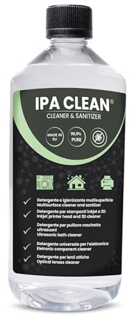 IPA Clean - Alcool Isopropilico 99,9% (1000 ml) - Soluzione Pura per Elettronica e Stampa 3D - Isopropanolo - Ideale per Pulizia Pennelli Makeup e Spray - Alcol Isopropilico