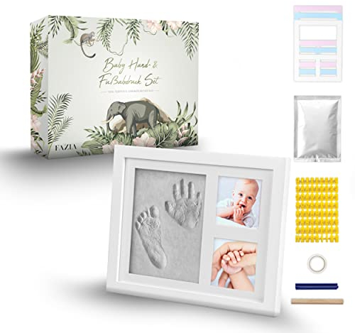 FAZIA Gipsabdruck Baby Hand und Fuß | Baby Handabdruck und Fußabdruck | Baby Geschenk | Geschenk zur Geburt | Gipsabdruckset | Baby Abdruckset