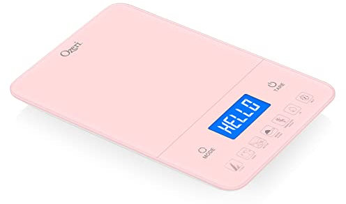 Ozeri Kitchen Scale with Calorie Counter, in Tempered Glass (22 lbs/10 kg)