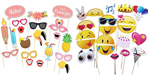 40 stycken fotorekvisita, festdekoration, fotobåt-rekvisita, för karneval, bröllop, födelsedag, julfest.