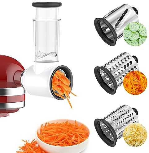 Coolcook affettatrice tritatutto per Kitchenaid mixer, grattugia per formaggio per Kitchen Aid, tritatutto per insalata con 3 lame, accessori per mixer