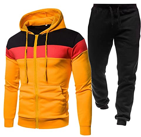 MJGkhiy Tute Uomo Complete Offerte Leggero Tute da Ginnastica Abbigliamento Sportivo Tracksuit Completini Pullover + Trousers Running Felpa E Pantalone Set Tuta da Jogging Sweatshirt Tute