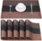 Belle Vous 30 x 45cm 6er Pack kupferfarbene & Schwarze Tischsets - rutschfeste PVC Platzsets abwaschbar - Strapazierfähige Tischsets - Leicht zu reinigen - Hitzebeständig und wasserdicht