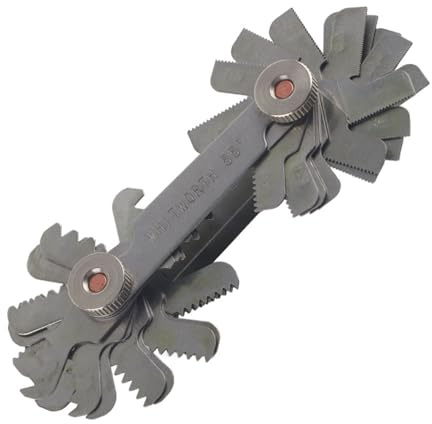 Jauge de filetage 52 pièces en acier inoxydable gabarit de filetage double jauge de mesure du pas de dent du filetage et du filetage extérieur (métrique 0 25-6 0 mm 4G - 62G) tailles