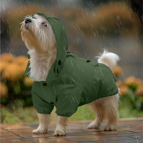 Navaris Regenmantel Regenjacke für Hunde - Regenmantel Hund wasserdicht - Hundemantel Hunderegenmantel Regencape aus PU und Polyester - Dog Raincoat - Gelb - L
