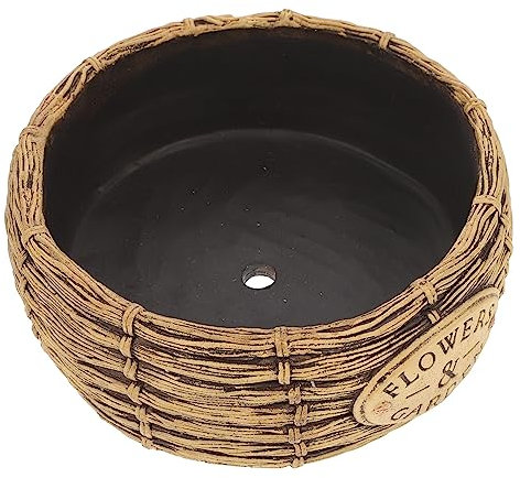 CAXUSD Rattan-imitat Blumentopf Zement Gartentopf Sukkulenten-Topf Einfacher Outdoor-blumentopf
