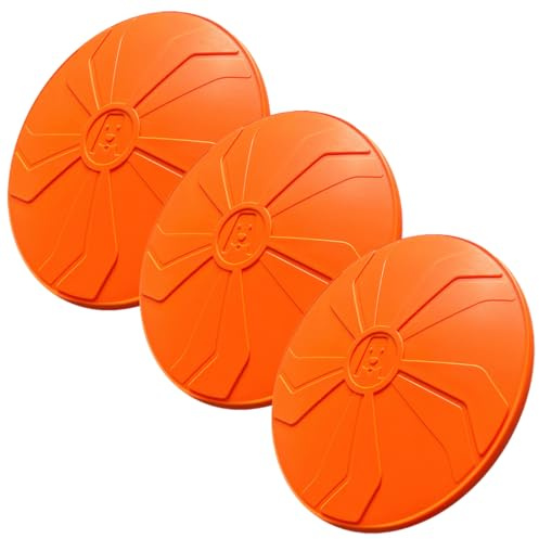 Zyren 3 st hundfrisbee 18 cm hundfrisbee gummi frisbee golvmål hund för hundträning, kasta, fånga och leka naturgummi, mjuk och munmjuk, orange