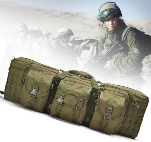 Dubbelt Gevärsfodral Vapenväska, Mjukt Gevärsfodral 37/42/47/55 Tum För Jakt, Skjutbana, Skjutvapentransport, Runt Skjutbana Taktisk Gevärsryggsäck, Justerbar Sele, Green, 37in/95cm