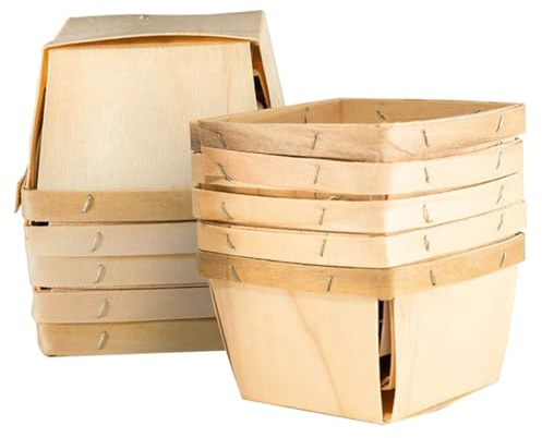 Cabilock 10 piezas Cestas de Madera para Almacenaje Multifuncional Canastas Decorativas Rústicas para Frutas Pan y Organización Hogar y Cocina