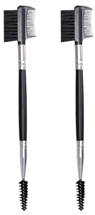 2 Pcs Double-Sided Eyebrow Brush, 3-in-1 Makeup Tool, Double-ended Eyelash Comb, Eyelash Separator, Makeup Tool for Modifying Eyebrows and Eyelashes