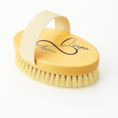 Spazzola a secco Drenante Anticellulite in Sisal Naturale, Spazzola Professionale Esfoliante, Rimuove le tossine della pelle morta, Rinnova Leviga e Riattiva la pelle