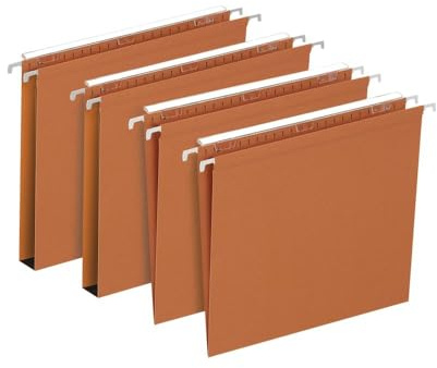 Elba - 400126812 Cartelle Sospese per Cassetto, Interasse 39, Fondo U, 30 mm, Formato Esterno 37.1 x 24, Arancio, Confezione da 25 Pezzi