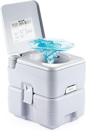 Homes Brand 20L Camping Portable Toilet Deodorant for Elderly Pregnant Woman or Children - Grey