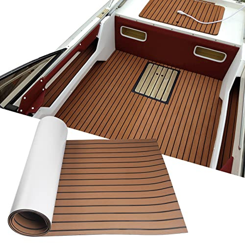 SenMore Eva Tappetino Antiscivolo per Barca, Navi e Marittimi, Tappetino Antiscivolo in Teak Artificiale può Essere Utilizzato per la Decorazione di Yacht