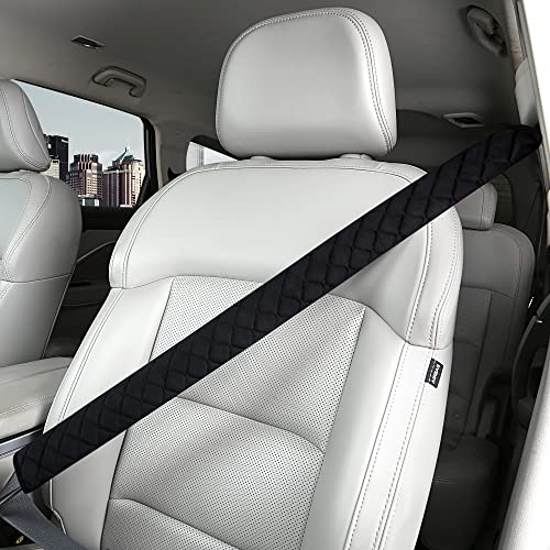 Extra Long Seatbelt Covers for Adults Kids Women & Men, Super Soft Car Seat Belt Strap Cushion for Sedan SUV Trucks, Shoulder Neck Chest Protector Pad, Auto Interior Accessories, 1pc, Black, 85cm