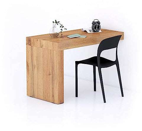 MOBILI FIVER, Escritorio Evolution 120x60, Madera Rustica con Una Pierna, NO, Mesa Escritorio para Habitación, Oficina, Made In Italy