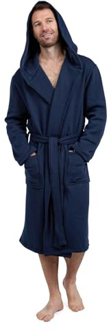 Eddie Bauer Mens Robe - Luxury Fleece Bathrobe with Hood and Pockets | Soft Warm Plush Winter Bath Robe for Men