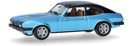 Herpa Modellauto Ford Capri II mit Vinyldach, Miniatur im Maßstab 1:87, Sammlerstück, Made in Germany, Modell aus Kunststoff